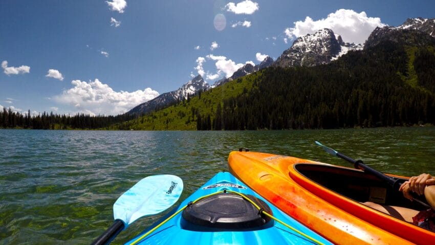 Kayaking String Lake in June