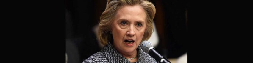 Angry Hillary Clinton banner widescreen 4x1
