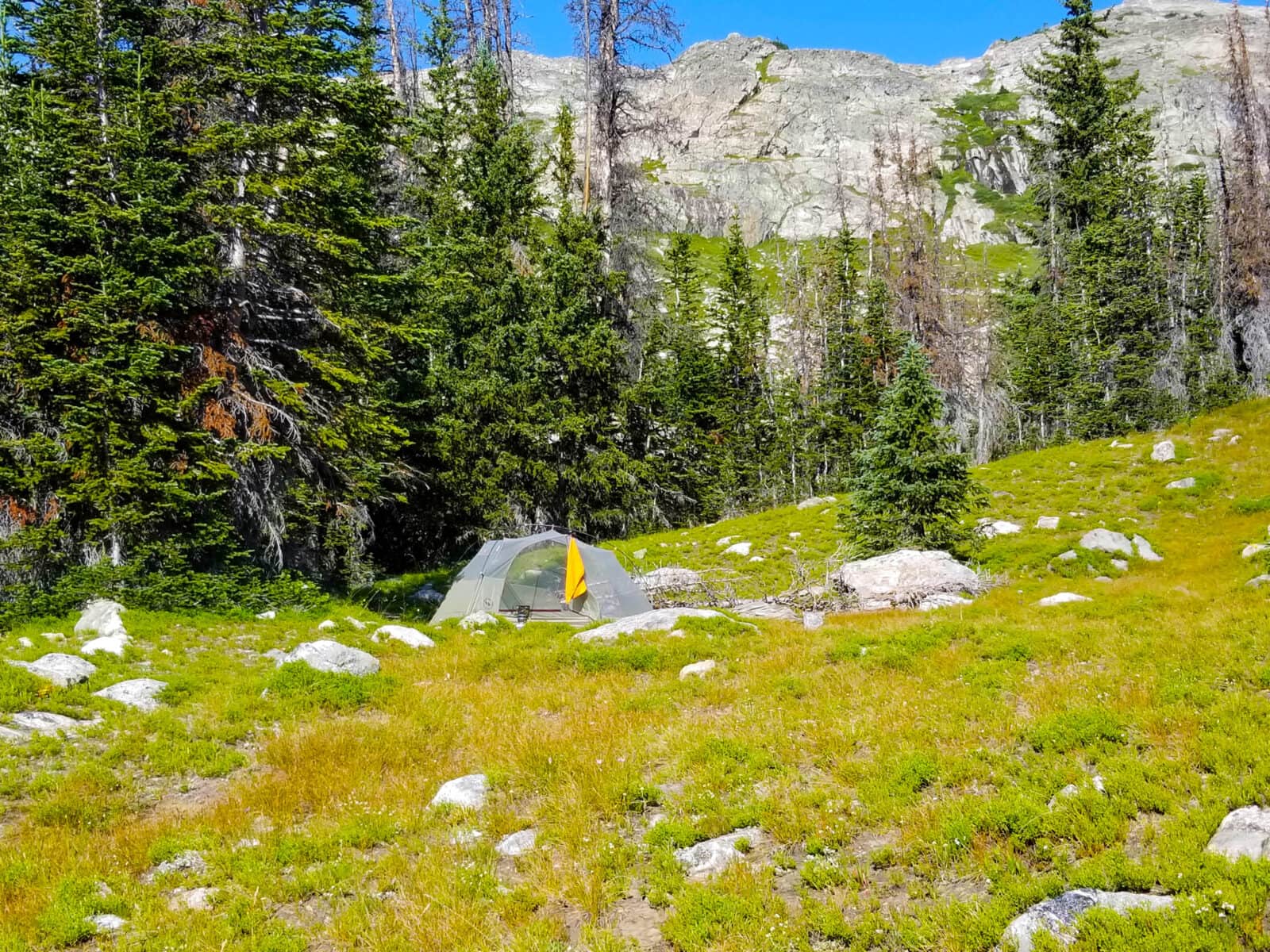 Camp at Robin Lake, Wyoming.