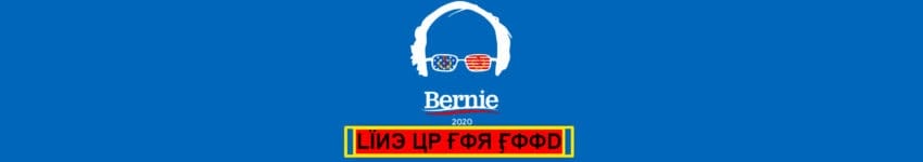 bernie sanders campaign logo 2020 line up for food bright bernie 16 x 4 banner massive