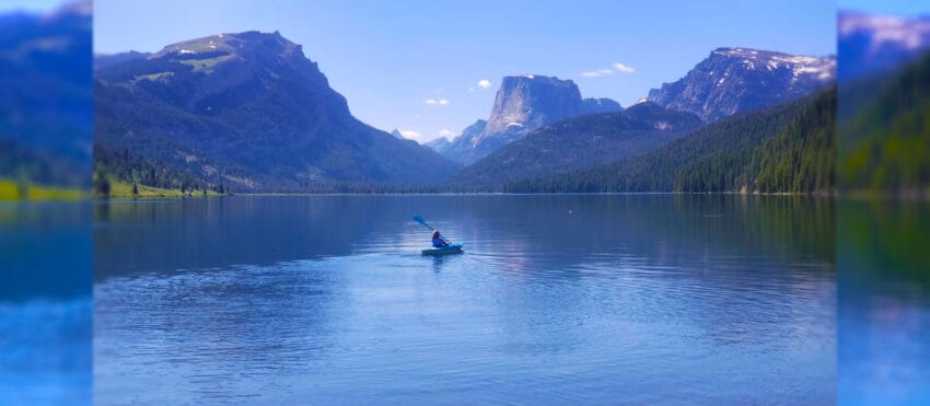 kayaking green river lakes artistic background image