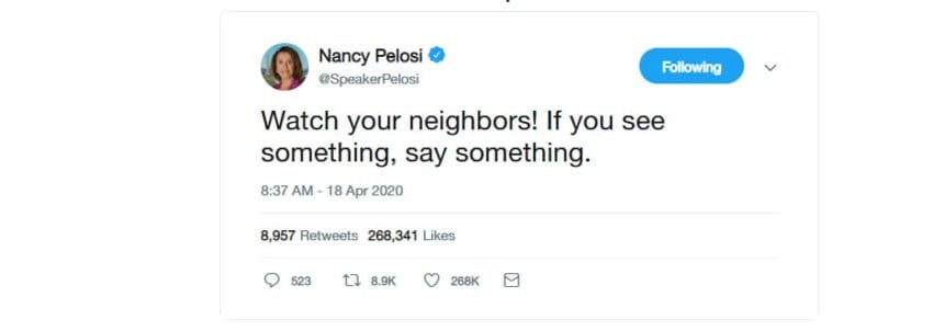 nancy pelosi coronavirus tweet