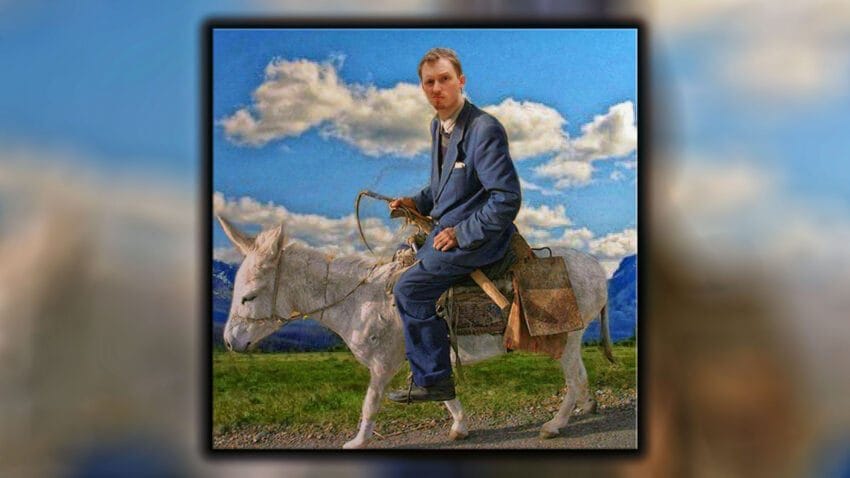 me on a donkey