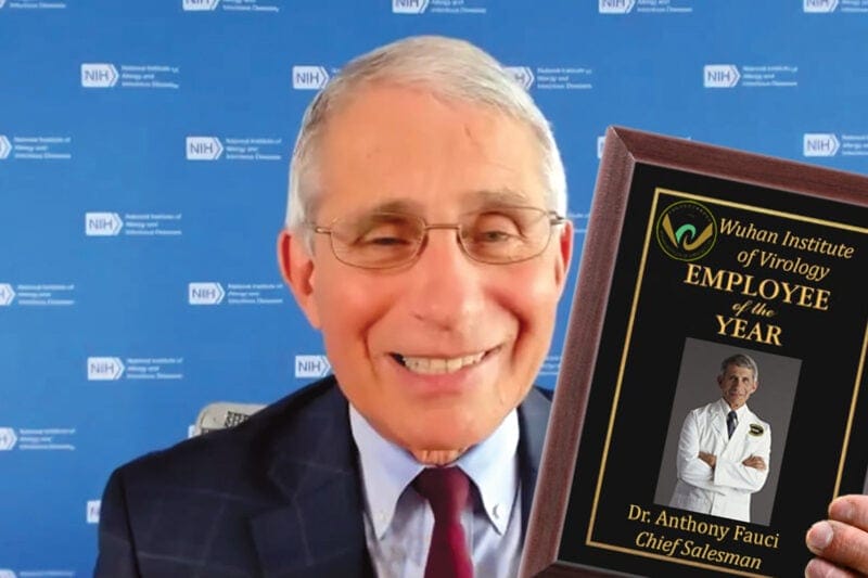 Dr. Anthony Fauci Employee of the Year Award from Wuhan Lab