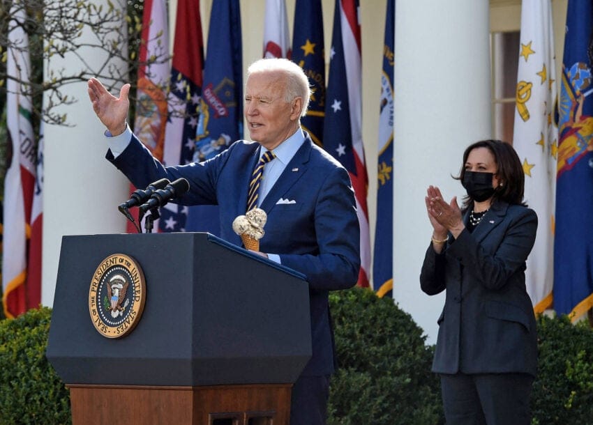 President Biden in Rose Garden with Ice Cream