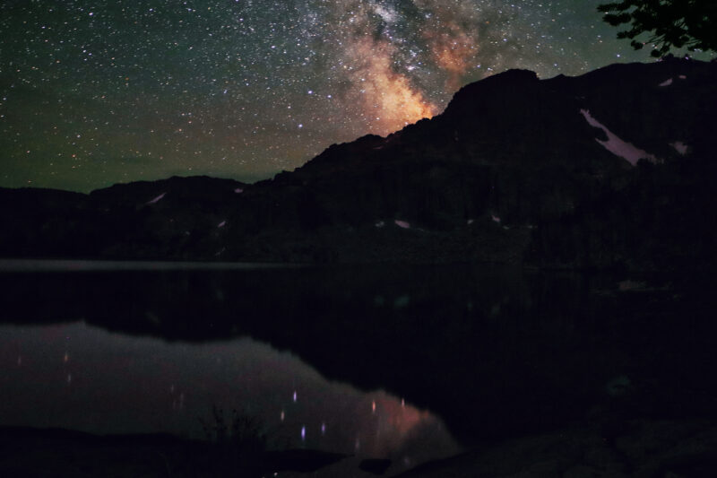 Night sky over Granite Lake, Wyoming